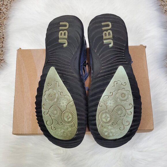 JBU BY JAMBU Women's Mary Jane Wildflower Shoes in Denim Blue - Picture 4 of 8